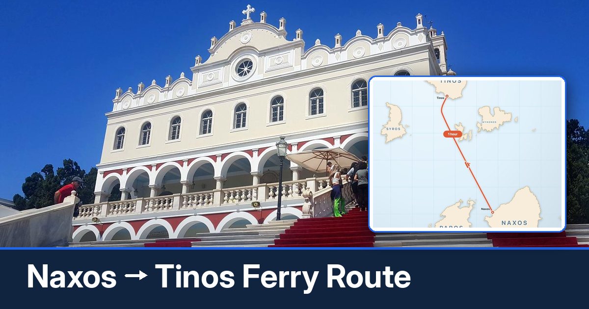 Naxos to Tinos ferry route summary