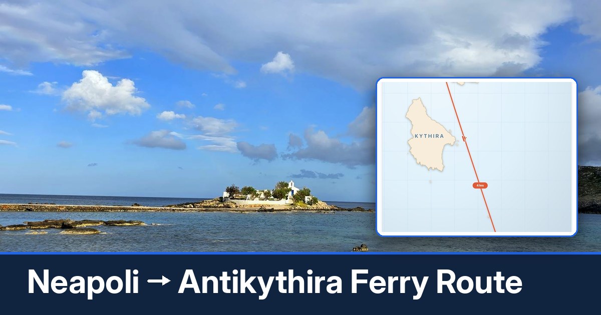 Neapoli to Antikythira ferry route summary