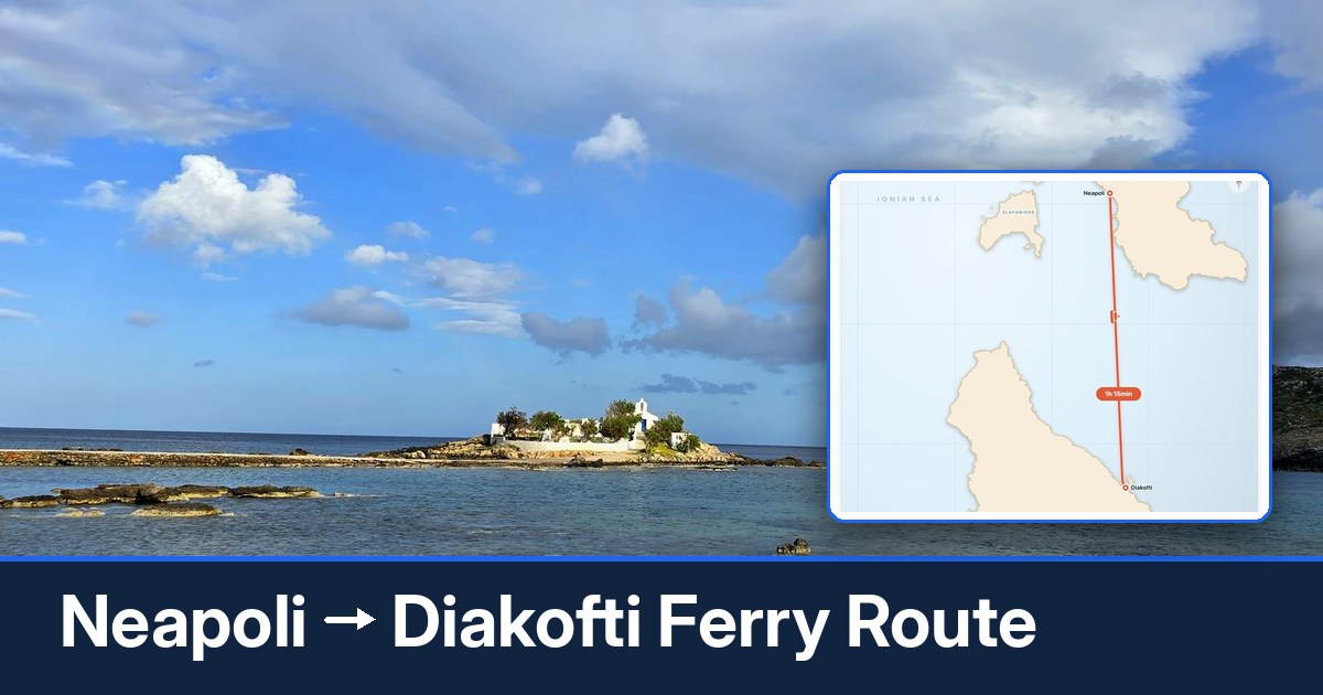 Neapoli to Diakofti ferry route summary