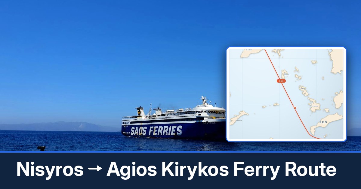 Nisyros to Agios Kirykos ferry route summary