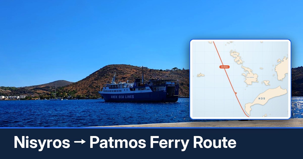 Nisyros to Patmos ferry route summary