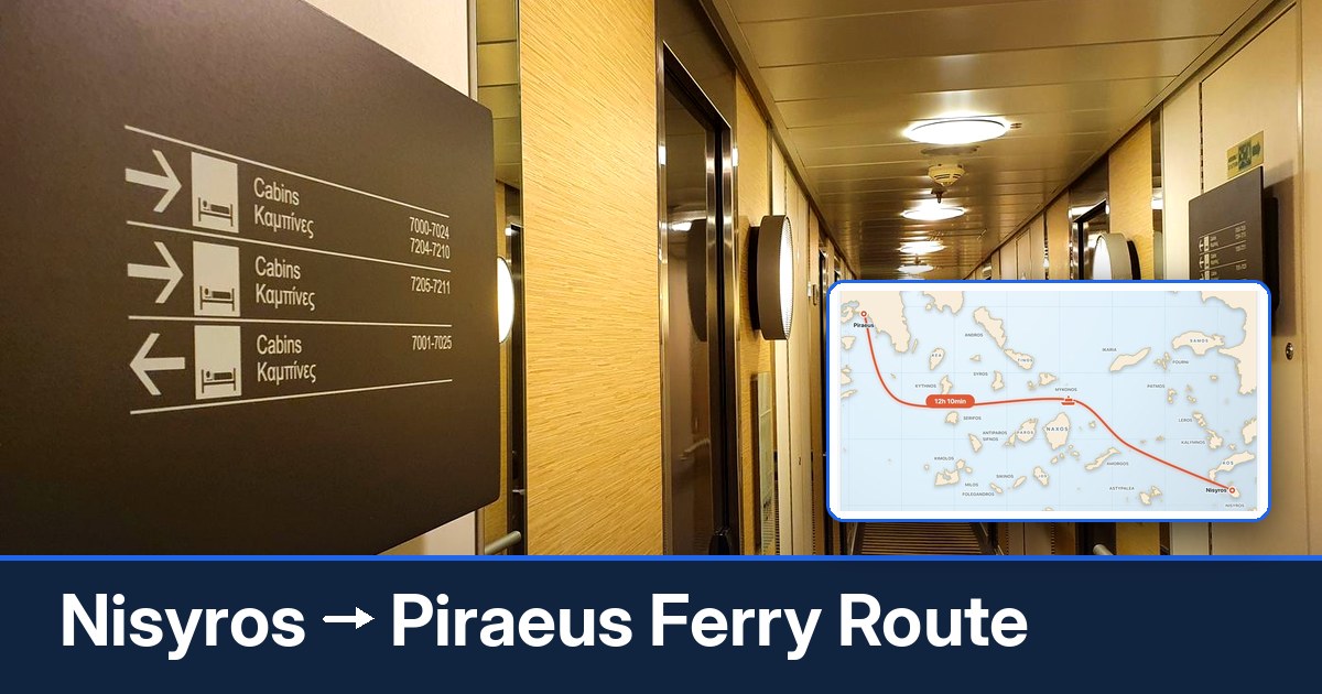 Nisyros to Piraeus ferry route summary