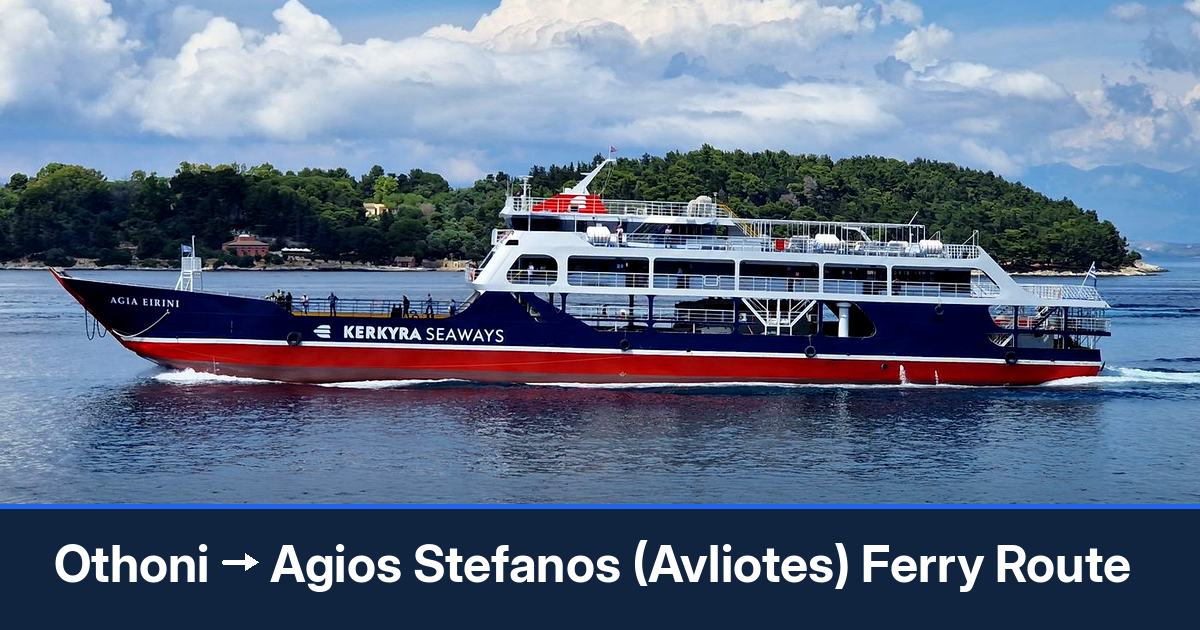 Othoni to Agios Stefanos (Avliotes) ferry route summary