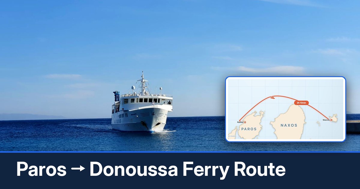 Paros to Donoussa ferry route summary