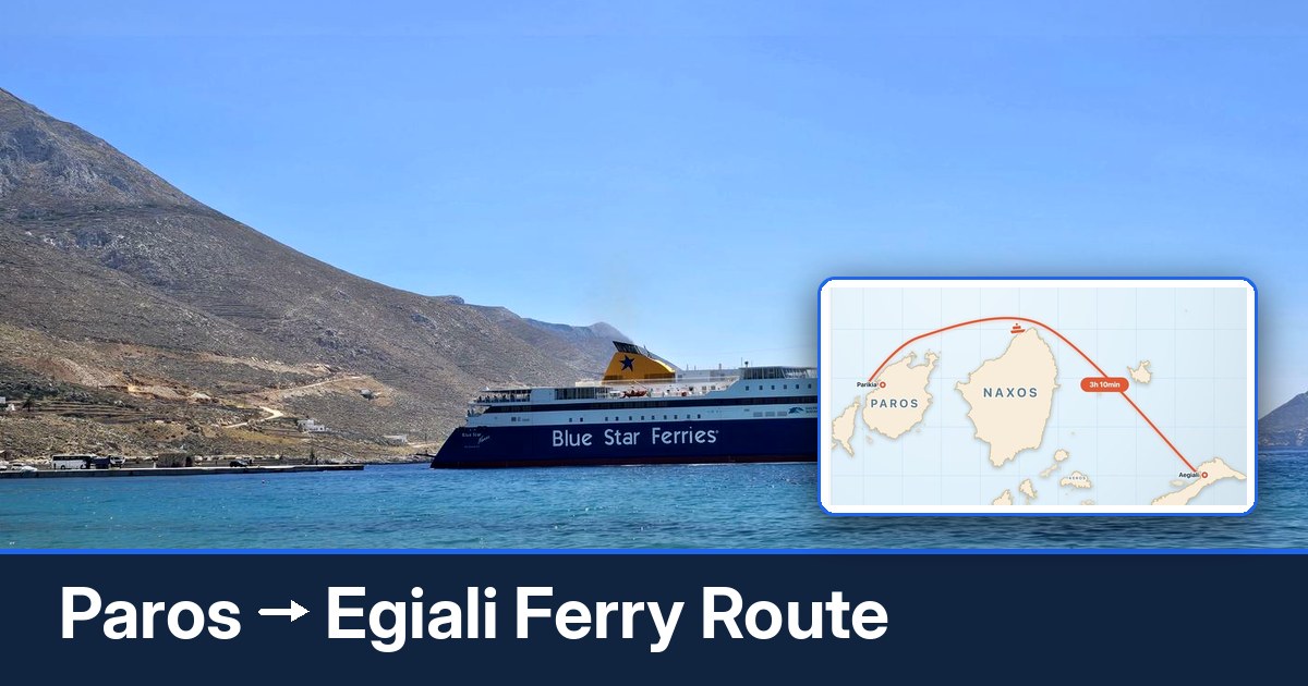 Paros to Egiali ferry route summary