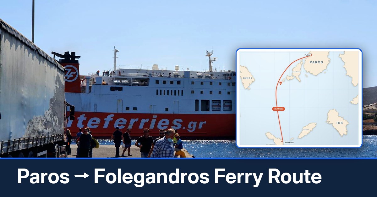 Paros to Folegandros ferry route summary