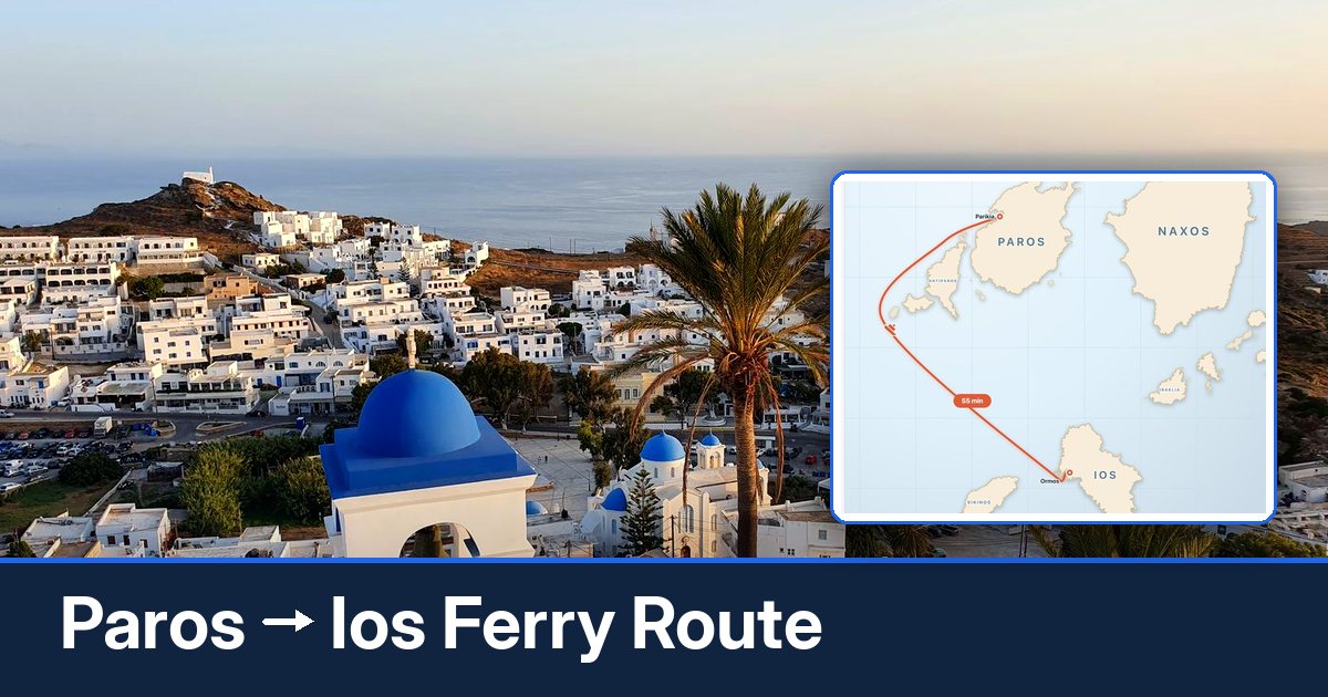 Paros to Ios ferry route summary
