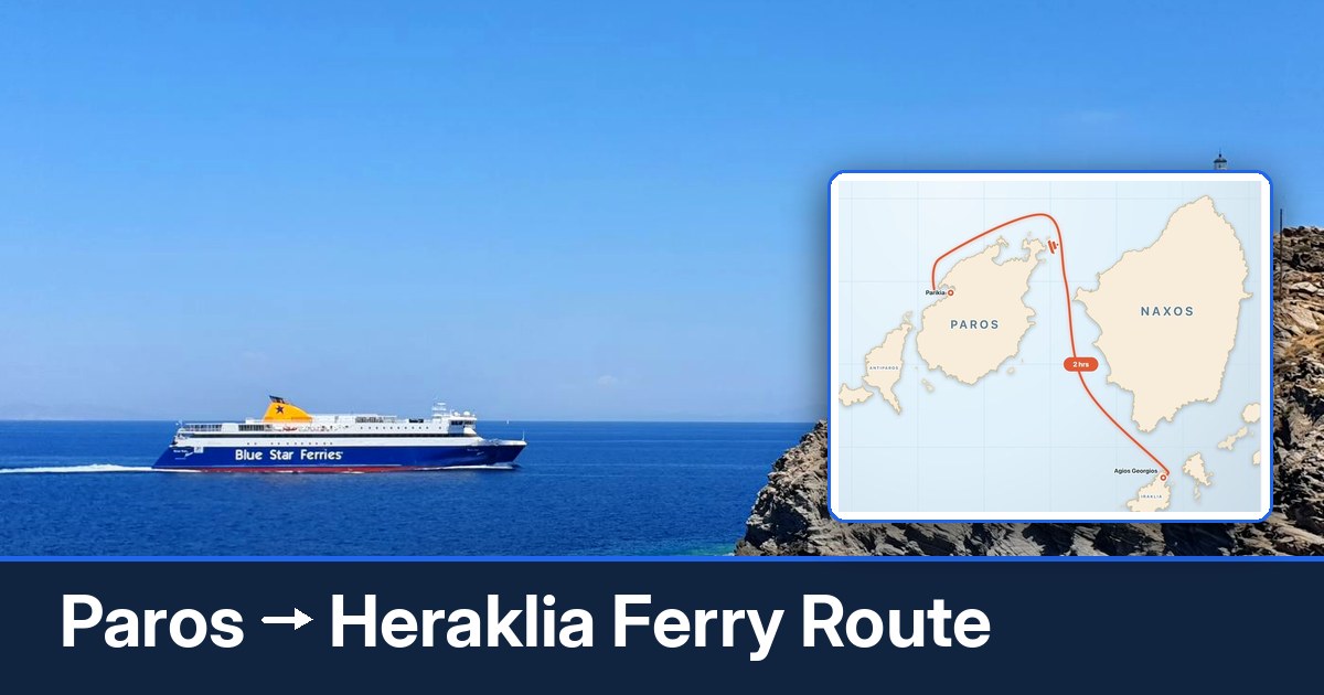 Paros to Heraklia ferry route summary