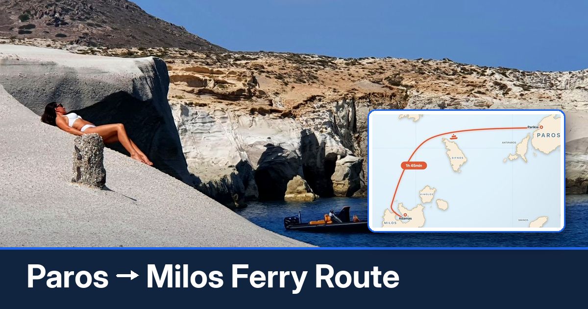 Paros to Milos ferry route summary