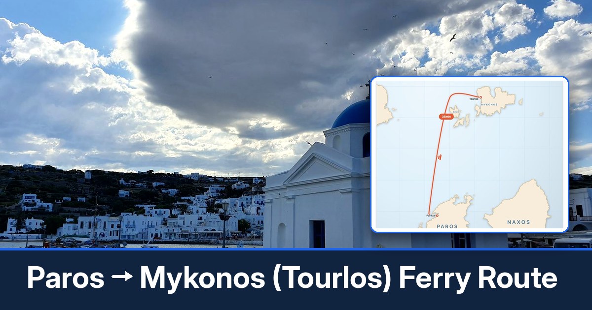 Paros to Mykonos (Tourlos) ferry route summary