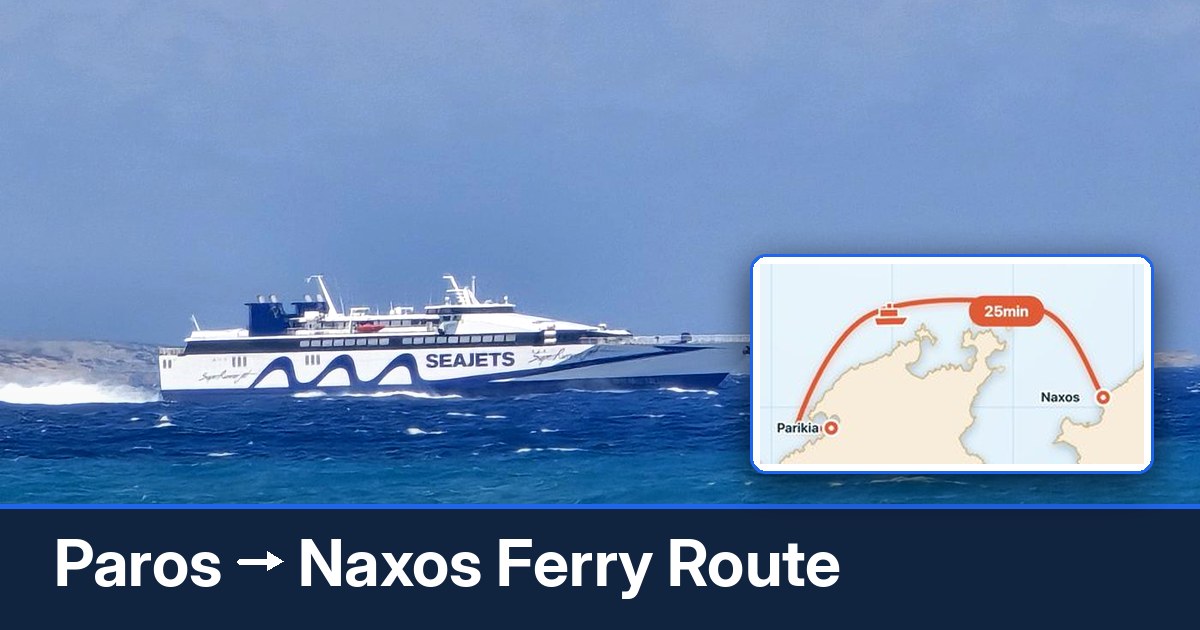 Paros to Naxos ferry route summary