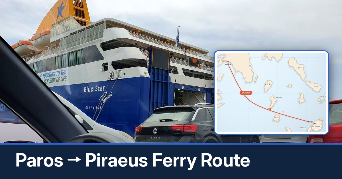 Paros to Piraeus ferry route summary
