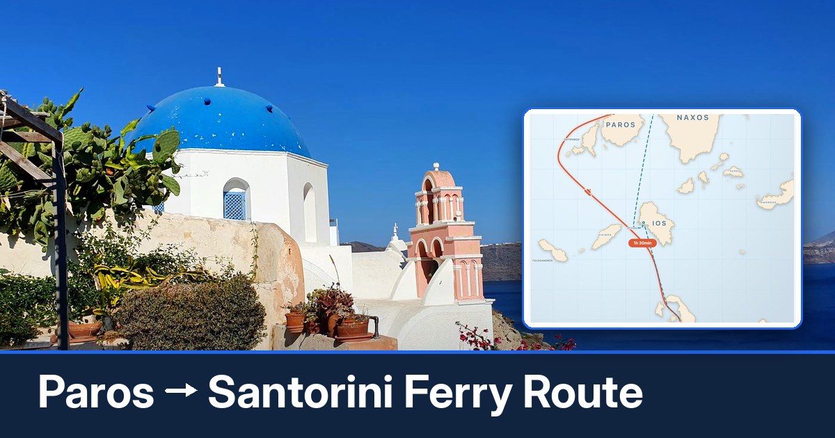 Paros to Santorini ferry route summary