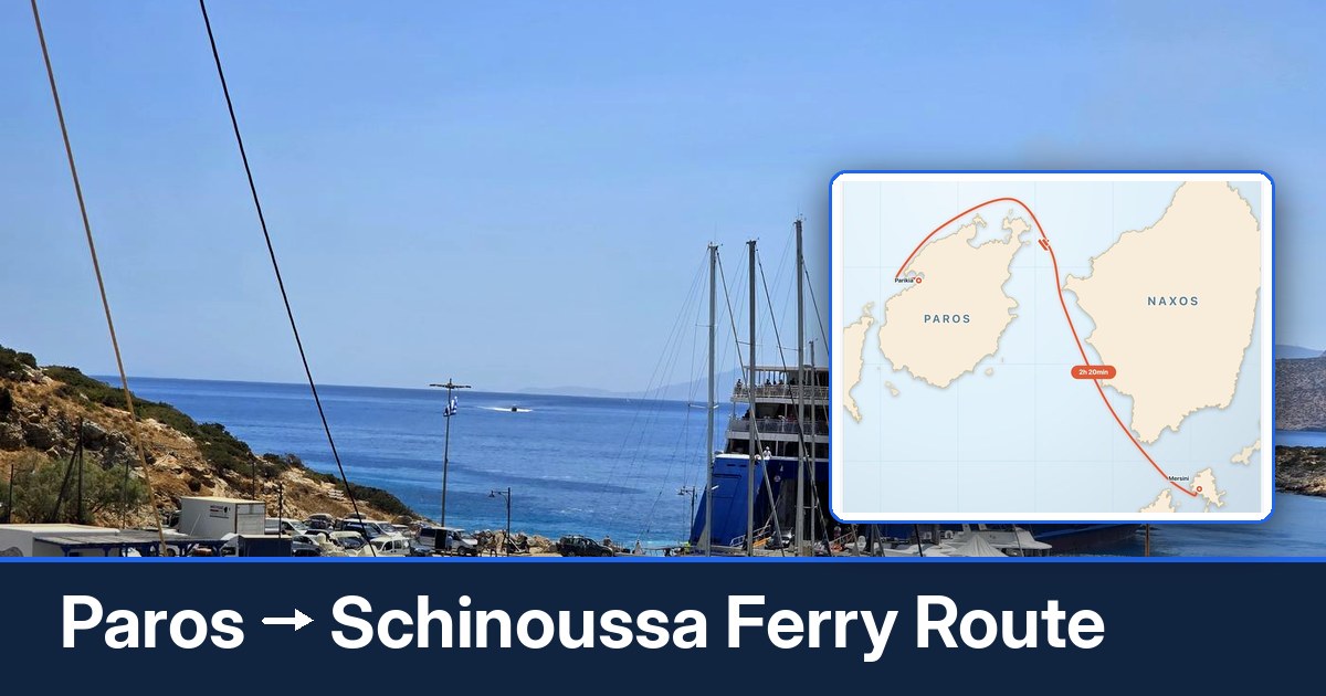 Paros to Schinoussa ferry route summary