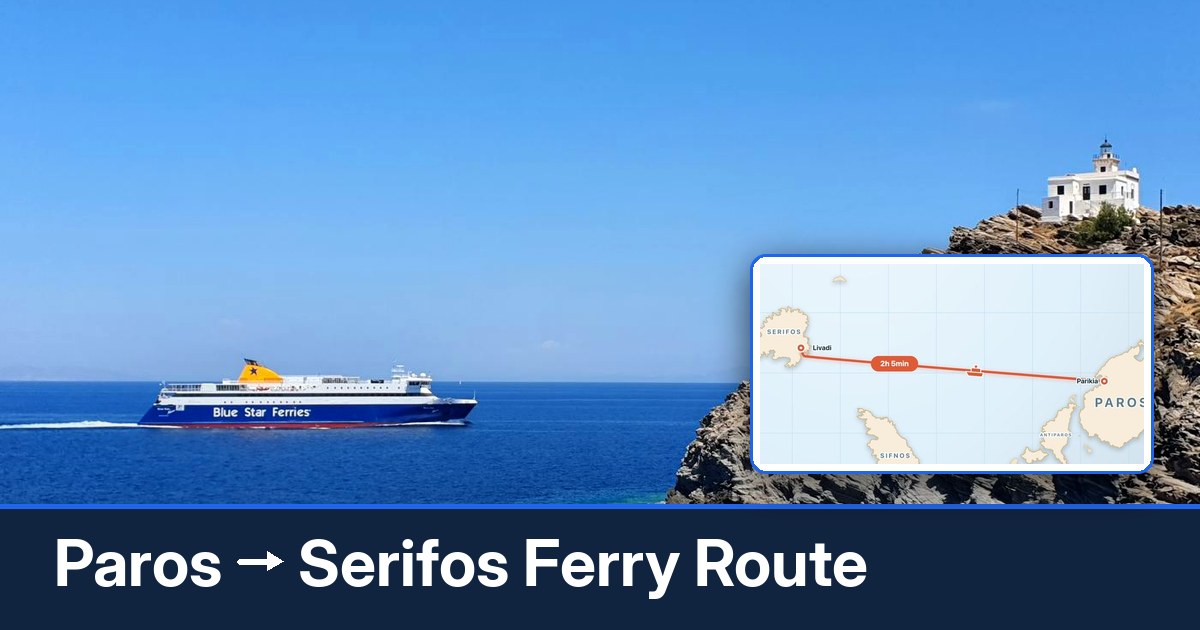 Paros to Serifos ferry route summary