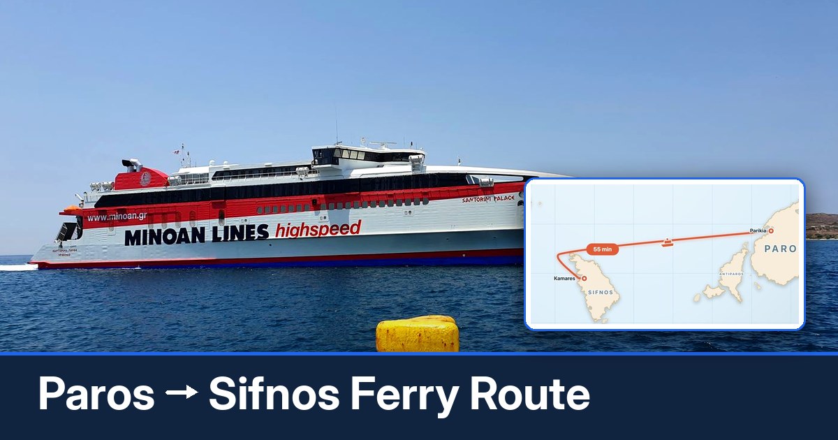 Paros to Sifnos ferry route summary