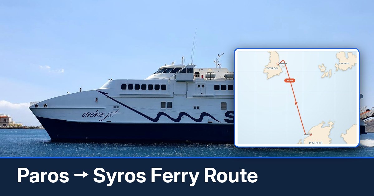 Paros to Syros ferry route summary