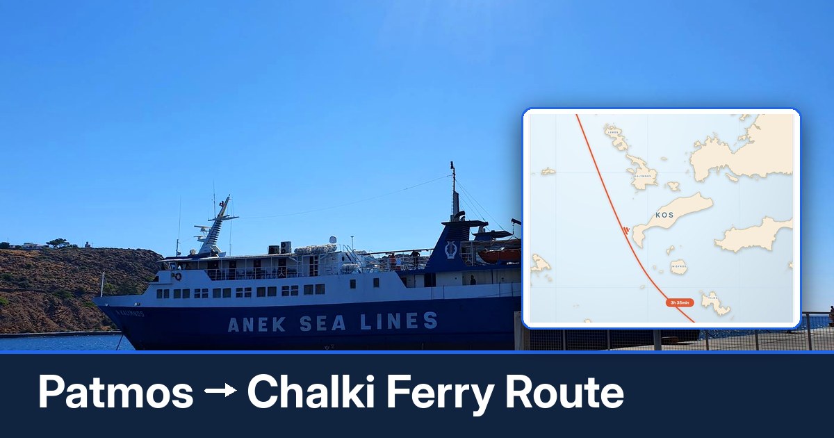 Patmos to Chalki ferry route summary