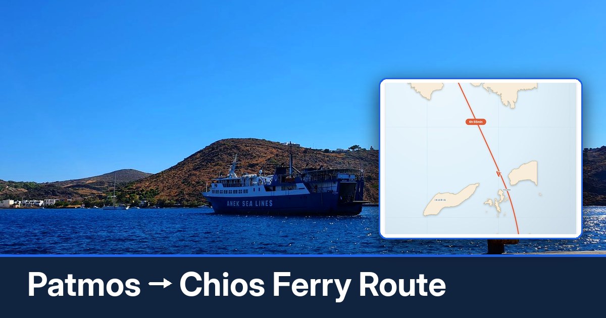 Patmos to Chios ferry route summary