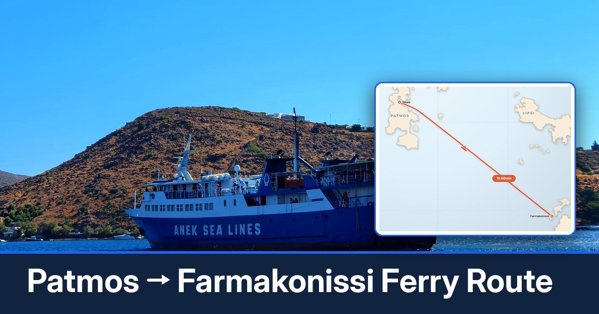 Patmos to Farmakonissi ferry route summary