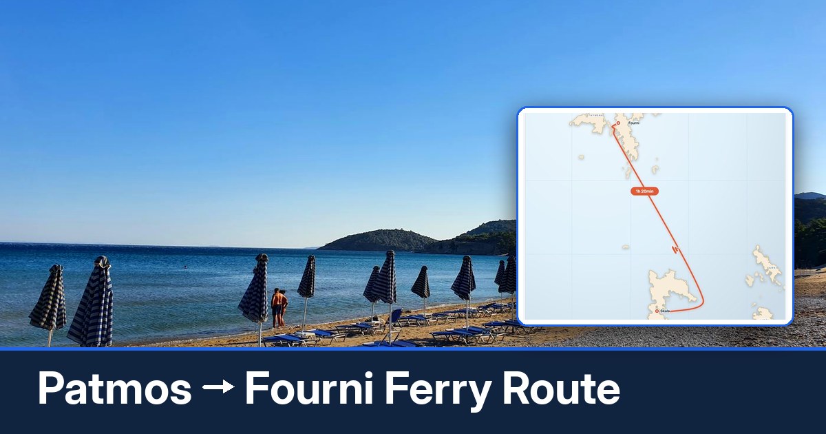 Patmos to Fourni ferry route summary