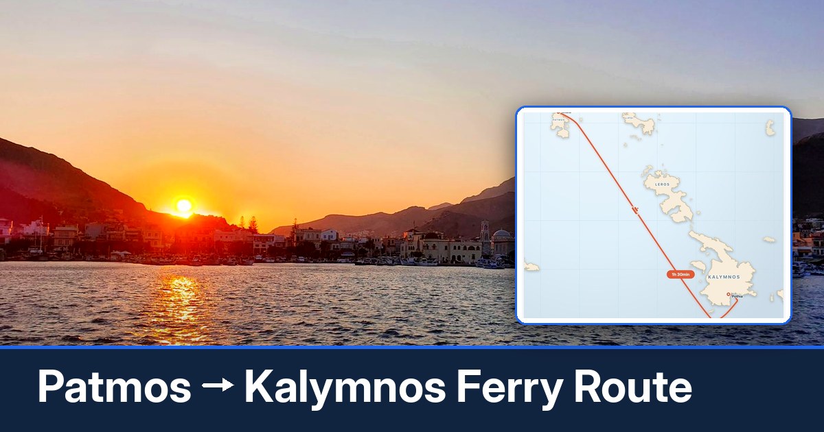 Patmos to Kalymnos ferry route summary