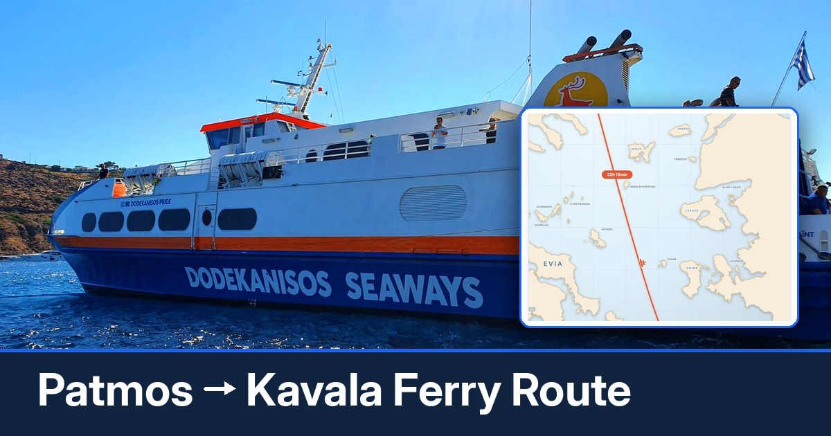 Patmos to Kavala ferry route summary
