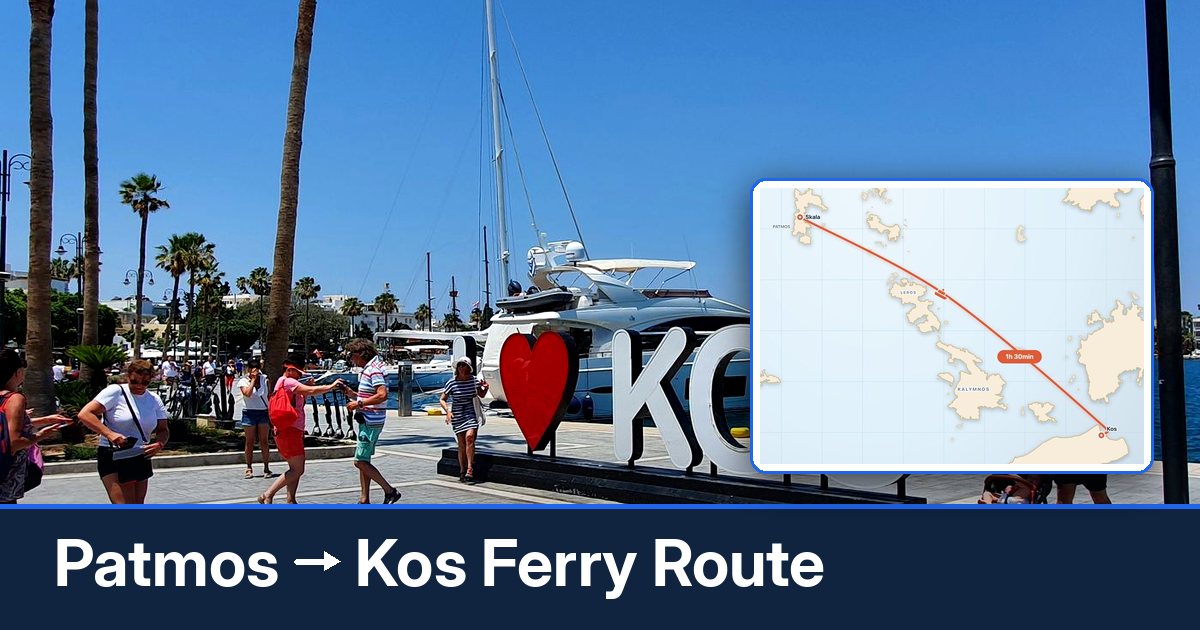 Patmos to Kos ferry route summary