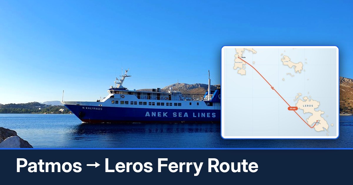 Patmos to Leros ferry route summary