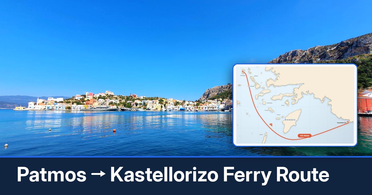 Patmos to Kastellorizo ferry route summary
