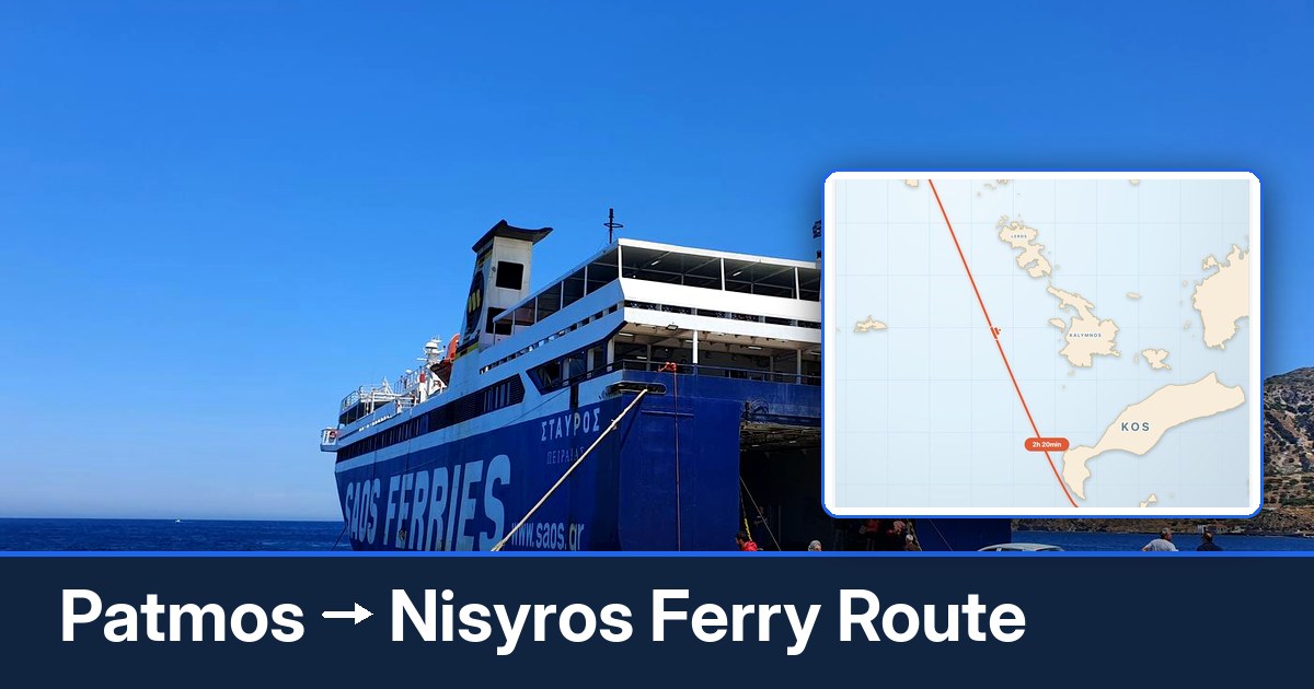Patmos to Nisyros ferry route summary
