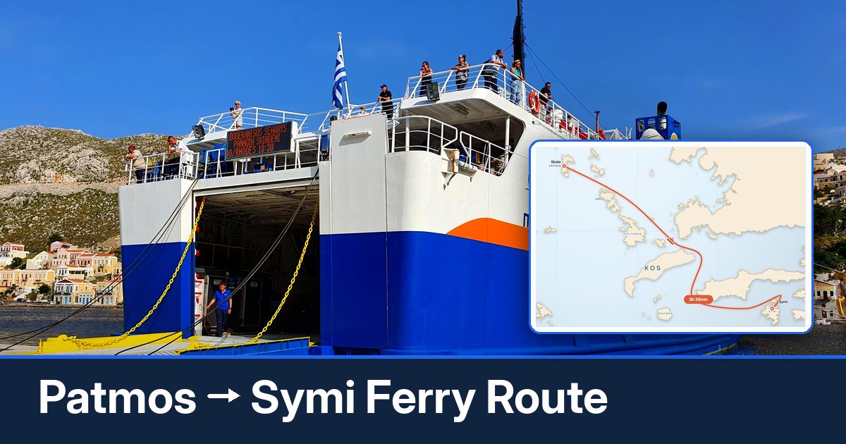 Patmos to Symi ferry route summary