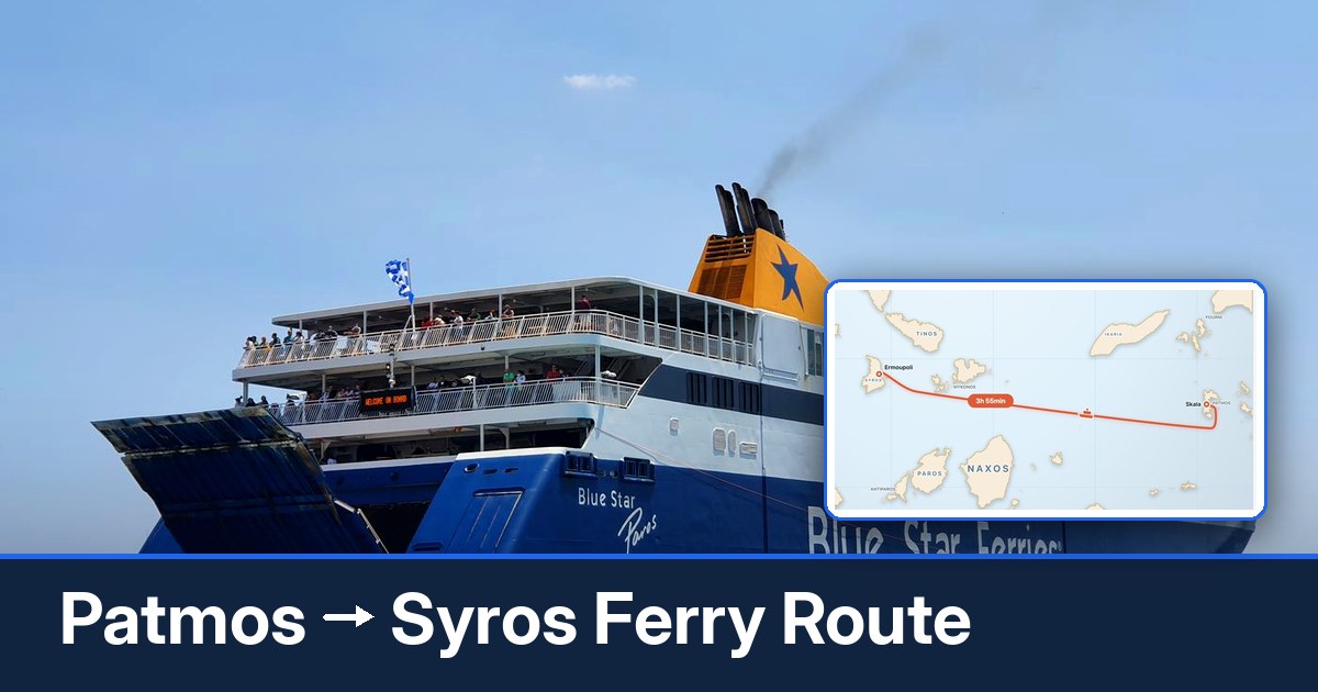 Patmos to Syros ferry route summary
