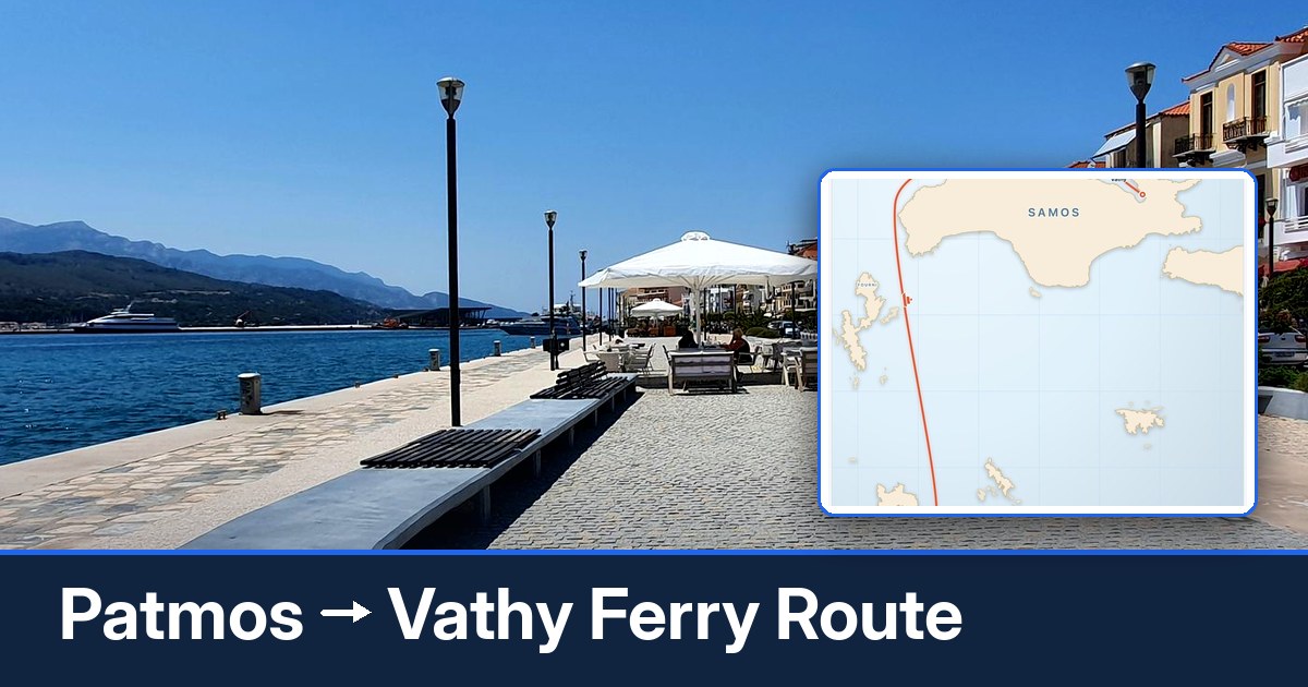 Patmos to Vathy ferry route summary