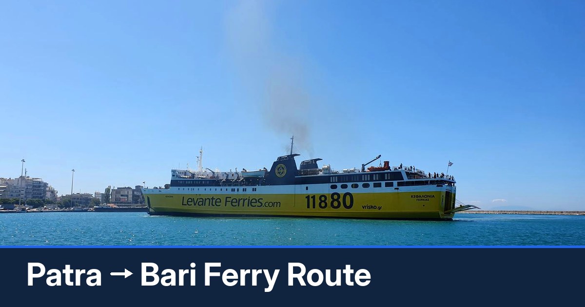 Patra to Bari ferry route summary