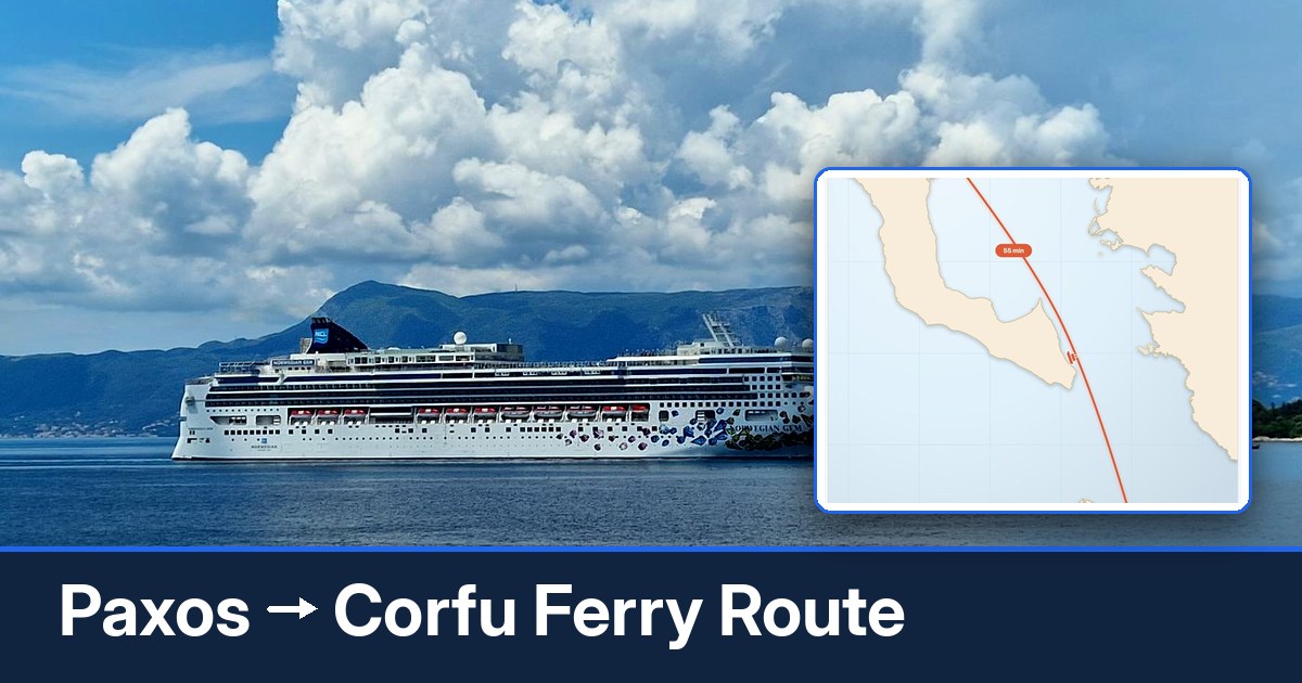 Paxos to Corfu ferry route summary