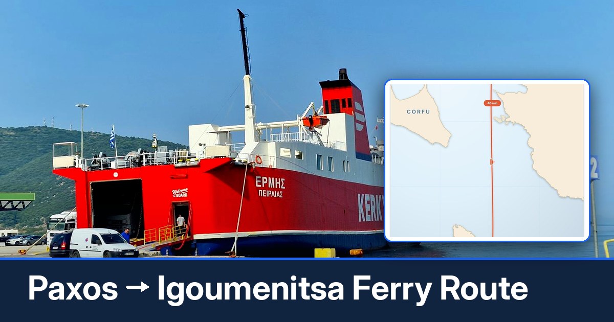 Paxos to Igoumenitsa ferry route summary