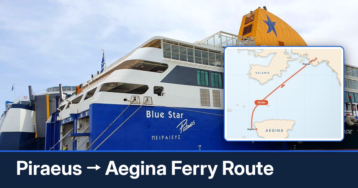 Piraeus to Aegina ferry route summary