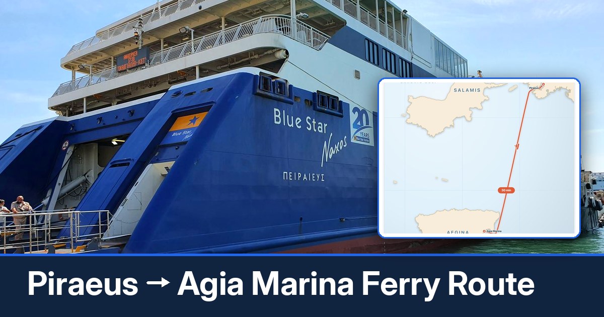 Piraeus to Agia Marina ferry route summary