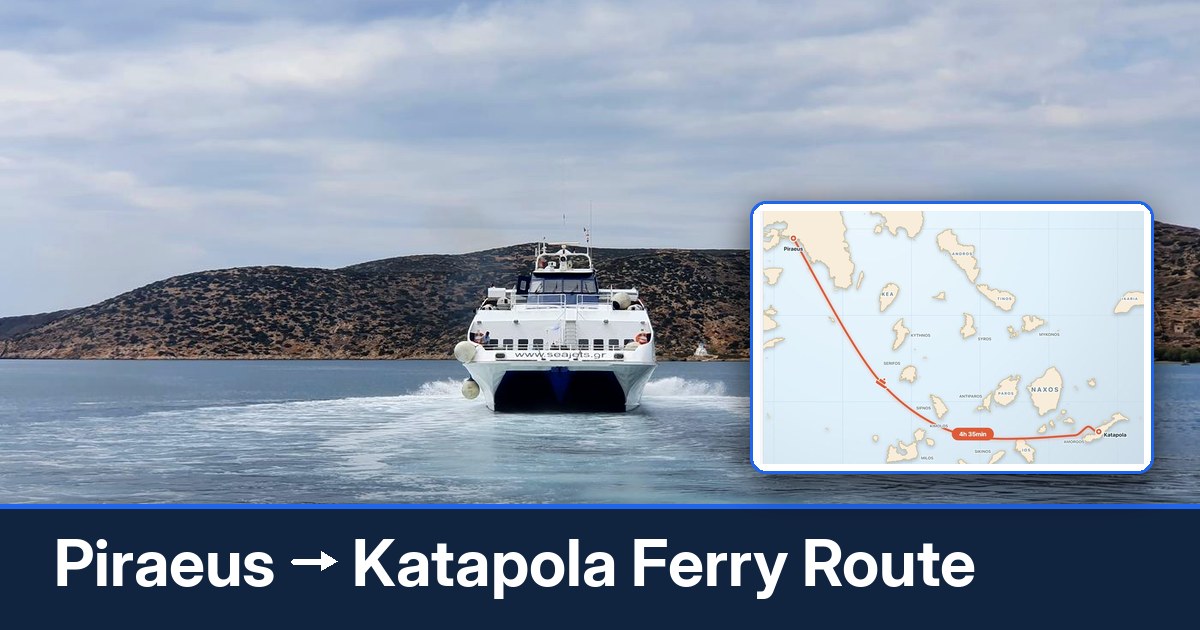 Piraeus to Katapola ferry route summary