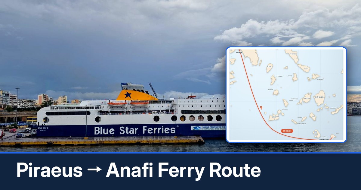 Piraeus to Anafi ferry route summary