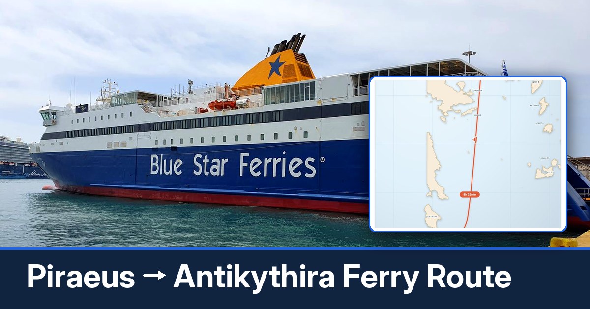 Piraeus to Antikythira ferry route summary