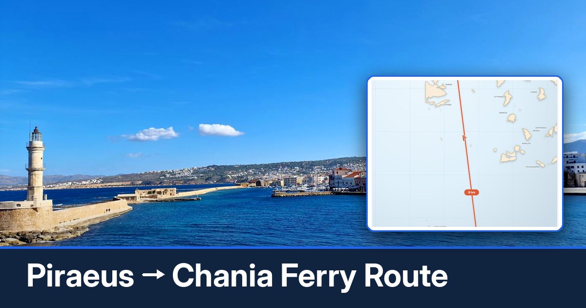 Piraeus to Chania ferry route summary