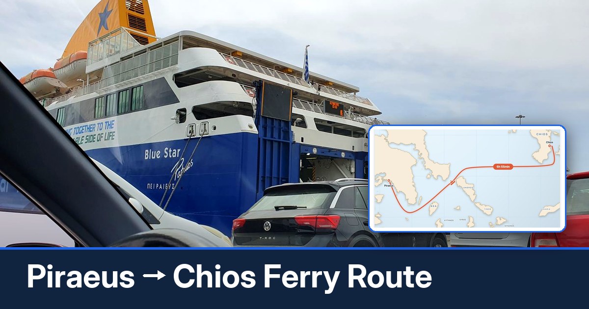 Piraeus to Chios ferry route summary