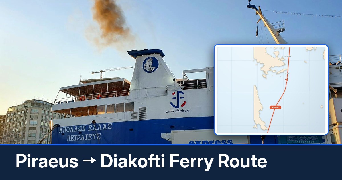 Piraeus to Diakofti ferry route summary