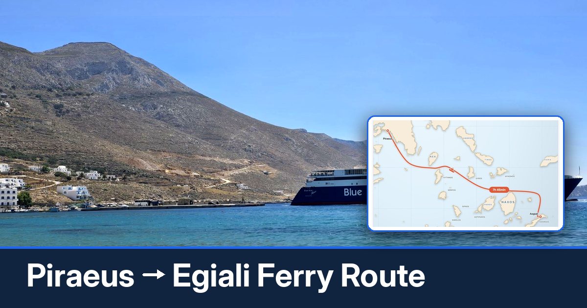 Piraeus to Egiali ferry route summary
