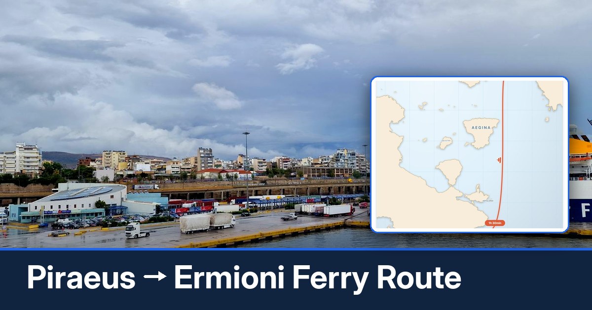 Piraeus to Ermioni ferry route summary