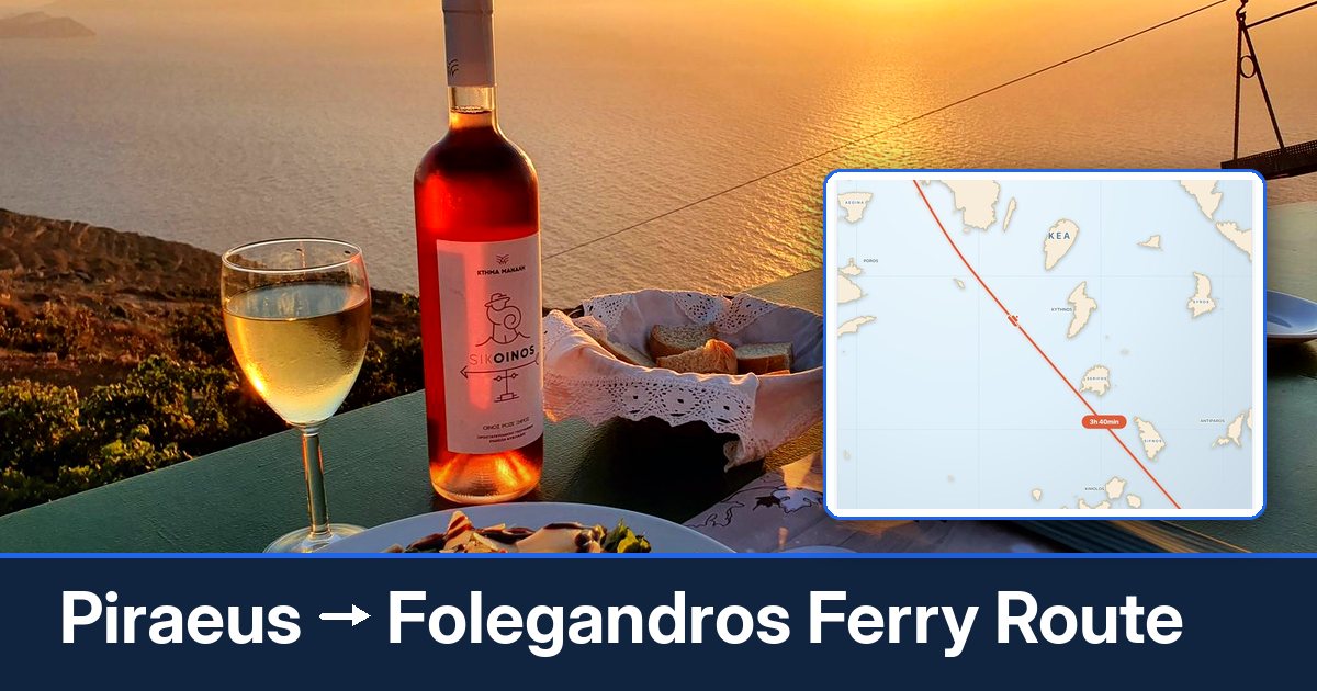Piraeus to Folegandros ferry route summary