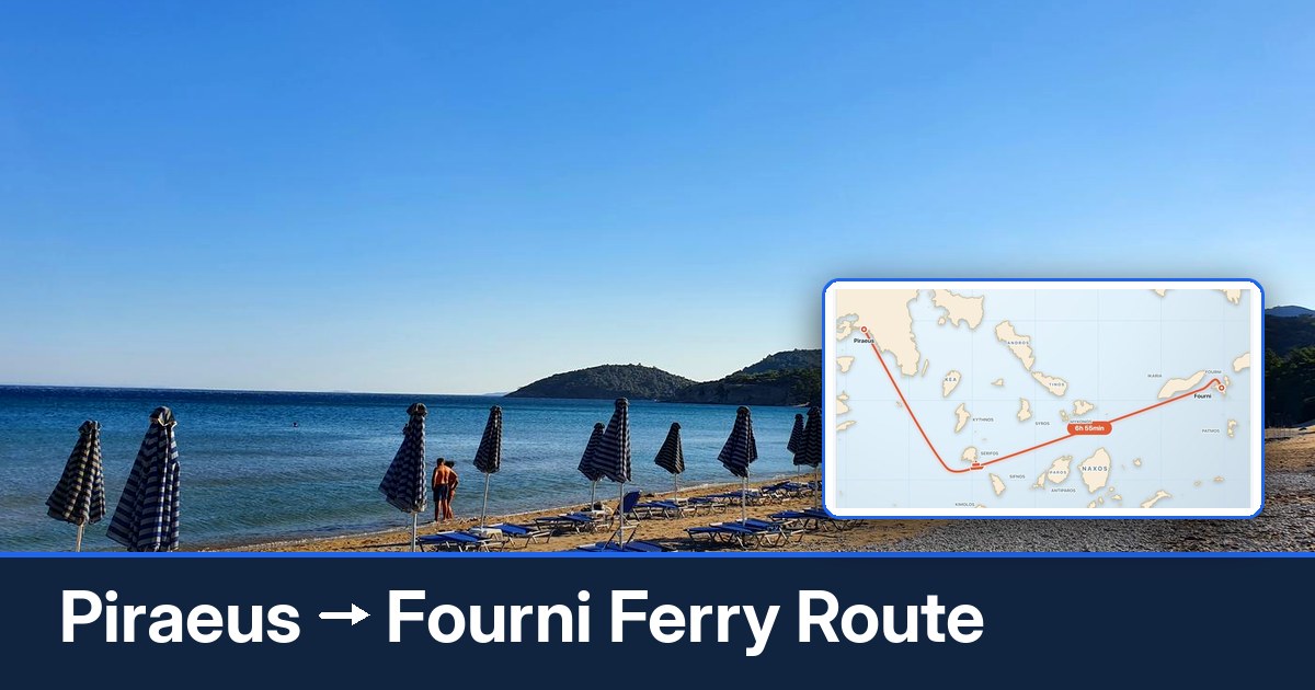 Piraeus to Fourni ferry route summary