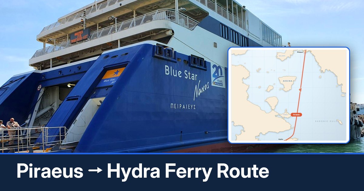Piraeus to Hydra ferry route summary